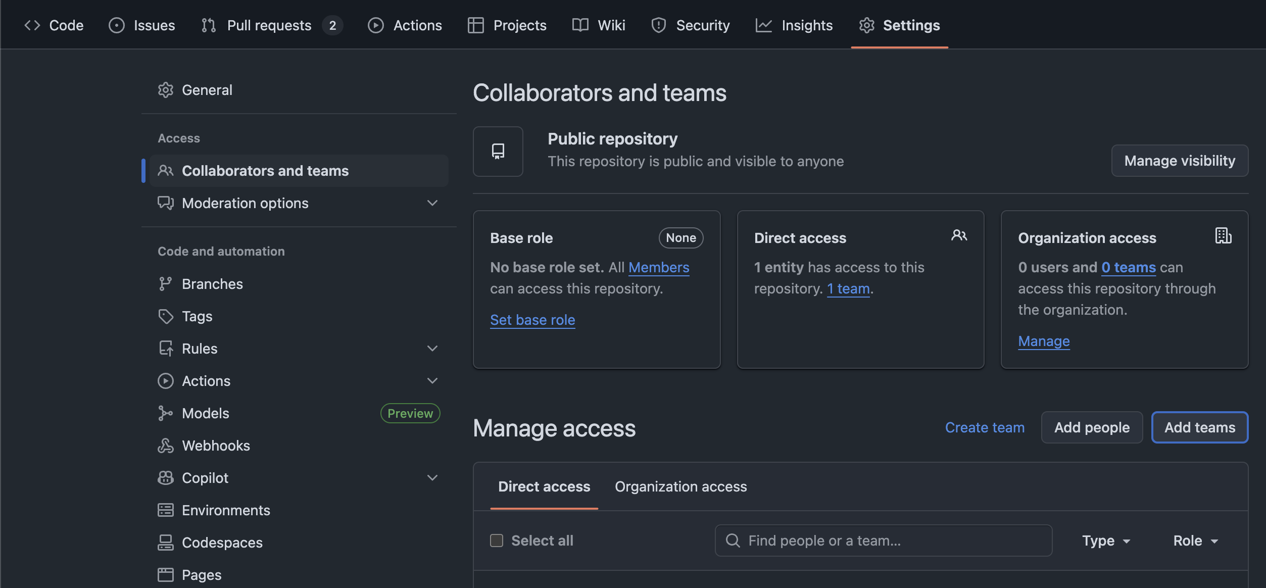 Share the repository with the rest of your team